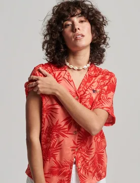 Superdry Damen Beach Resort Hemd Koralle - Größe: 42 - 54.99 - FashionsVida