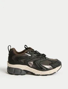 Kids' Freshfeet™ Toggle Runner Trainers (4 Small - 7 Large) Black Mix male - M&S - FashionsVida