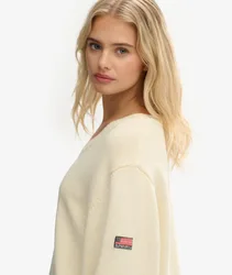 Superdry Damen OverGrößed Pullover mit V-ausschnitt White - Größe: 42