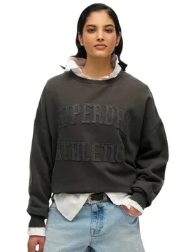 Felpa Athletic Tonal Applique Charcoal S - Superdry - FashionsVida