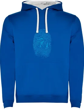 Felpa Con Cappuccio Triathlon Fingerprint Two-colour Royal Blue / White S - Kruskis - FashionsVida