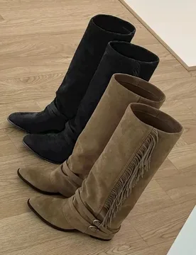 Women Knee-high Boots Tassel Design Long Boots Quality Suede Chelsea Boot Fashion Motorcycle Knight Boots for Women Botas Mujer - Aliexpress - FashionsVida