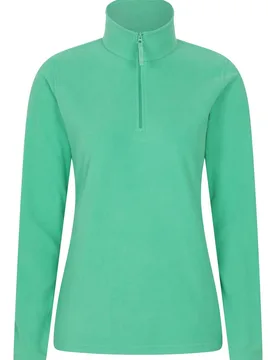 Women's Camber Half Zip Pullover Antipill Fleece Top in Green Size: Medium - Green - Size: M - Mountain Warehouse - FashionsVida