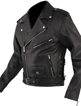 Giacca Custom In Pelle Pieno Fiore A-Pro Modello Lacci Nero taglia L - American-pro - FashionsVida