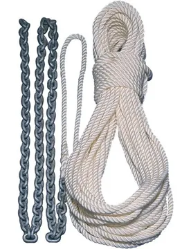 Nylon 1/2x200´ 1/4x15´ Rope With Chain White / Silver One Size unisex - Lewmar - FashionsVida