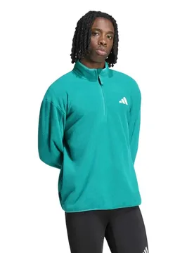 Adi365 Running Essentials Winterised Fleece Half Zip Sweatshirt Equipment Green M Men - Adidas - FashionsVida
