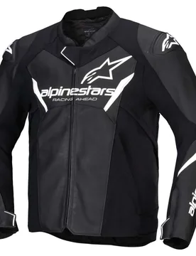 Giubbotto Moto Pelle FASTER V3 Nero Bianco taglia 54 - Alpinestars - FashionsVida