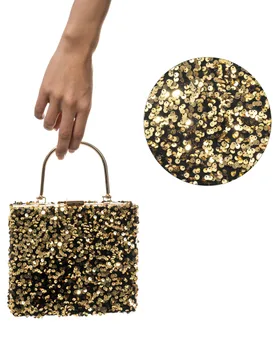Tasche Samt Pailletten Gold – Elegante Tasche für Erwachsene, gold - CHAKS - FashionsVida