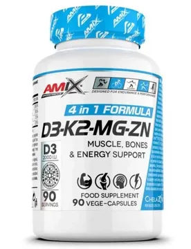 Capsules énergétiques Performance D3-k2-mg-zn 90 Unités - Amix - FashionsVida