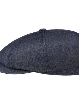Hatteras Denim Cashmere Flat Cap by - navy - Size: 61 cm - Stetson - FashionsVida