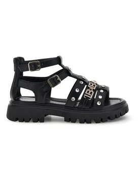 Sandali neri con borchie e fibbie 9621C9764 35 - Laura Biagiotti - FashionsVida