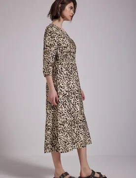 Street One Midi-Kleid mit Leo-Print female Braun - Street One Studio - FashionsVida