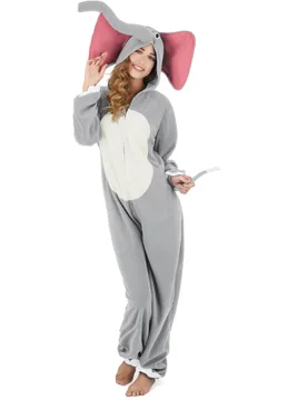 Elefanten-Kostüm für Damen Faschingskostüm grau-weiss-rosa - female - KARNEVAL-MEGASTORE - FashionsVida