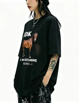 Funny Idk I Do Ketamine Horse Meme T-shirt Men Women Casual Humor Oversized T Shirts Summer Male Vintage Soft Cotton Tshirt Tops - Aliexpress - FashionsVida
