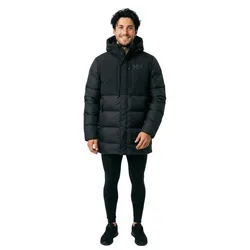 Active Puffy Long Jacket Black L Men