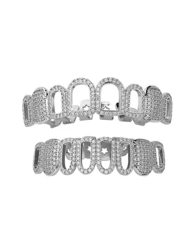 Iced Out Diamond Grillz Teeth Jewelry Gold Silver Tooth Cover Hip Hop Mouth Bling Streetwear Fashion Accessories Party Gift - Aliexpress - FashionsVida