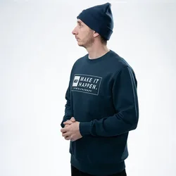 Make It Happen Coordinates Hoodie Navy Blue S Men
