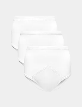 Pack Pure Cotton StayNew™ High Waist Mesh Briefs White male - M&S - FashionsVida