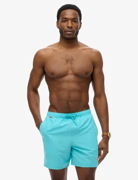 Superdry Men's Essential 16-Zoll-Badeshorts Blau - Größe: S - 39.99 - FashionsVida
