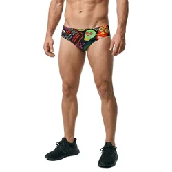 Halloween Skulls Swimming Brief Multicoloured L Men