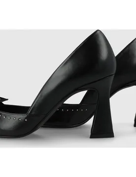 Zapatos de salón de mujer en piel con tachas y lazo - Lodi - FashionsVida