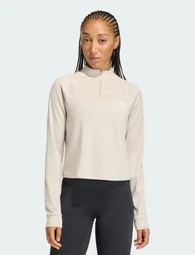 Maglia Train Essentials Minimal Branding 1/4-Zip XS Beige - Adidas - FashionsVida