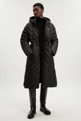 Womens Petite Lightweight Knee Length Packable Coat - Black - Size 6 Uk