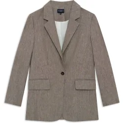 Blazer de mujer de mujer con bolsillos italianos en lino 100%