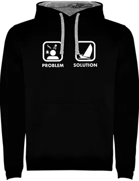 Problem Solution Sail Two-colour Hoodie Black / Grey M Men - Kruskis - FashionsVida