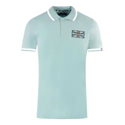 Mens London Union Jack Light Blue Polo Shirt - Size Medium
