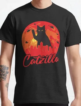 Catzilla King of Monster Gift t shirt for Cat Lover 100% cotton printed Cute kitty Graphic tee Short Sleeve y2k clothes - Aliexpress - FashionsVida