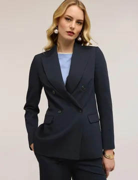 Chaqueta de mujer estructurada de doble botonadura modelo cruzado - Motivi - FashionsVida