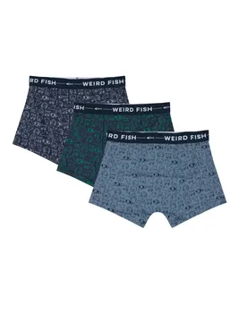 Weird Fish Ashridge Boxer Shorts 3 Pack Size 3XL - men men accessories men accessories socks men all-mens new-arrivals all new-arrivals mens - Ash Blue - FashionsVida