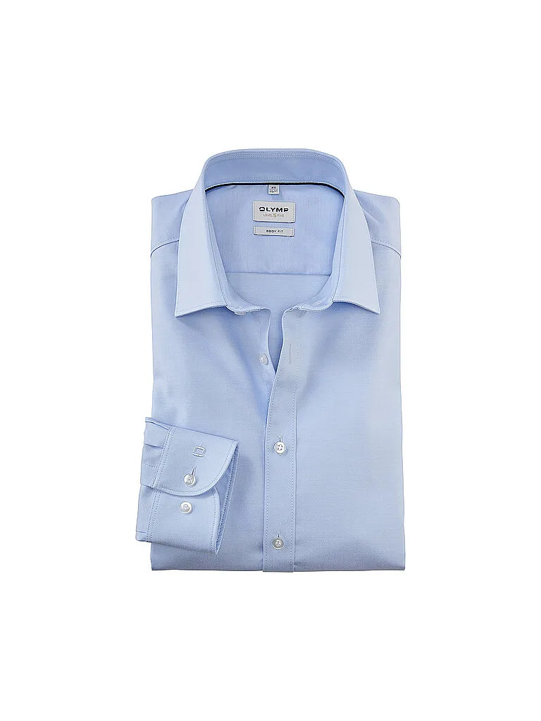 Camisa Body Fit Mangas Extralargas azul claro 38 - Olymp Level Five - FashionsVida