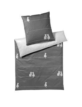 Satin Bettwäsche YOU & ME 70x90/140x200cm Schwarz schwarz baby - ELEGANTE - FashionsVida