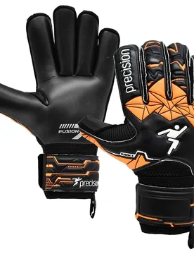 Gants De Gardien De But Junior Fusion X Roll Finger Protect Black / Fluo Orange / White 7 unisex - Precision - FashionsVida