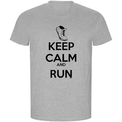 Keep Calm And Run Eco Short Sleeve T-shirt Heather Grey L Men