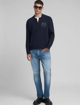 Jersey de hombre de manga larga con cuello cremallera - Replay - FashionsVida
