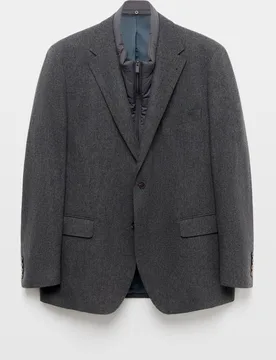 Chaqueta de hombre de lana con pecherin desmontable - Dustin - FashionsVida