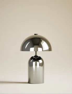 Colby Rechargeable Metal Table Lamp Chrome - M&S - FashionsVida