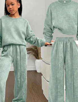 Conjuntos de sudadera y sudadera con capucha para niñas preadolescentes 11Y - Shein - FashionsVida
