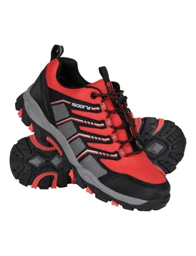 Kids Unisex 'Bolt' Active Shoes With Toe Bumpers Lace Up Waterproof Sneakers Red - Size Uk 13 Kids - Mountain Warehouse - FashionsVida
