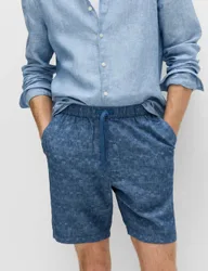 Linen Rich Shorts Denim Mix male