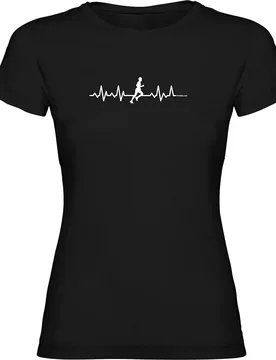 Runner Heartbeat Short Sleeve T-shirt Black M Women - Kruskis - FashionsVida