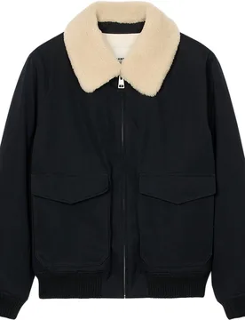 Cazadora bomber de hombre aviador con cuello borreguito desmontable - sandro - FashionsVida