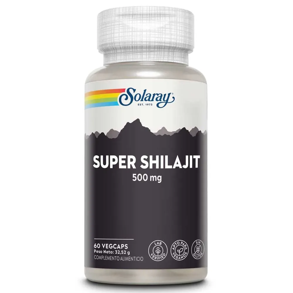 Capsules Super Shilajit 500mg 60 Unités - Solaray - FashionsVida