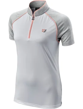 Polo mit Zip, weiss/aprikot s - Wilson - FashionsVida