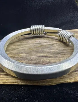 Vintage Antiqued White Copper Bangle, Women Bold Hexagonal Thick Pull‑Adjustable Bracelet Unique Exaggerated Retro Statement - Aliexpress - FashionsVida