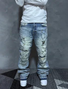Jeans acampanados para hombre, jeans de campana para hombre, pantalones ajustados para hombre, pantalones pitillo para hombre, jeans acampanados desga - Shein - FashionsVida