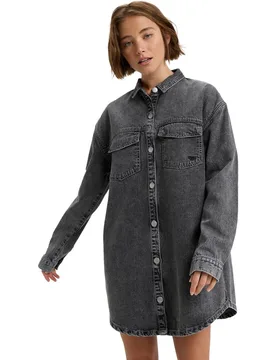 Minivestido denim tipo camisa de mujer Tidal Moon - Roxy - FashionsVida